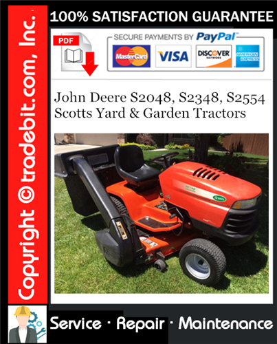 Thumbnail John Deere S2048, S2348, S2554 Scotts Yard & Garden Tractors Service Repair Manual Download ★ Thumbnail John Deere S2048, S2348, S2554 Scotts Yard & Garden Tractors Service Repair Manual Download ★