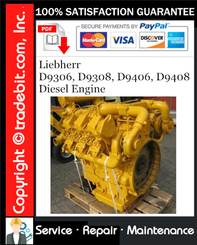Thumbnail Liebherr D9306, D9308, D9406, D9408 Diesel Engine Technical Manual Download ★