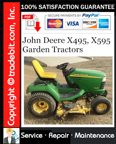 Thumbnail John Deere X495, X595 Garden Tractors Service Repair Manual Download ★