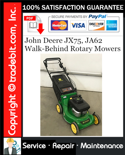 Thumbnail John Deere JX75, JA62 Walk-Behind Rotary Mowers Service Repair Manual Download ★ Thumbnail John Deere JX75, JA62 Walk-Behind Rotary Mowers Service Repair Manual Download ★