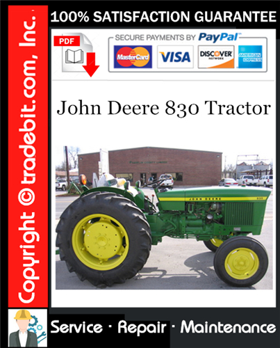 Thumbnail John Deere 830 Tractor Service Repair Manual Download ★