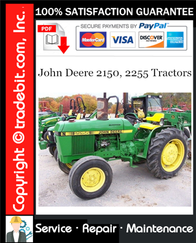 Thumbnail John Deere 2150, 2255 Tractors Service Repair Manual Download ★