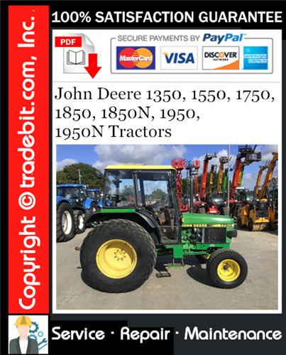 Thumbnail John Deere 1350, 1550, 1750, 1850, 1850N, 1950, 1950N Tractors Service Repair Manual Download ★