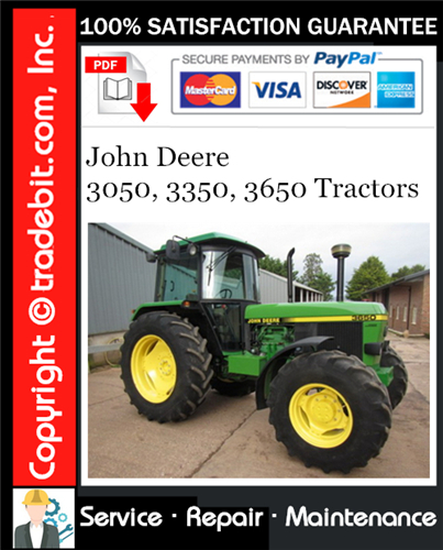 Thumbnail John Deere 3050, 3350, 3650 Tractors Service Repair Manual Download ★