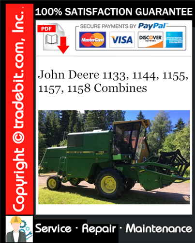 Thumbnail John Deere 1133, 1144, 1155, 1157, 1158 Combines Service Repair Manual Download ★