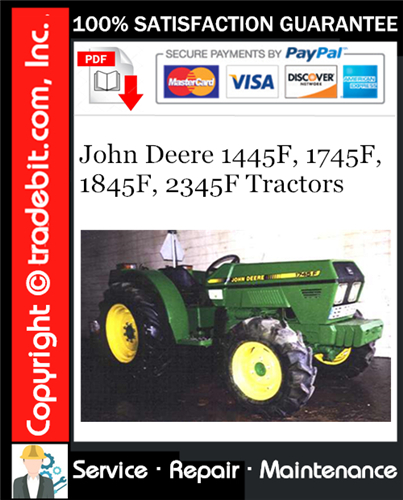 Thumbnail John Deere 1445F, 1745F, 1845F, 2345F Tractors Service Repair Manual Download ★