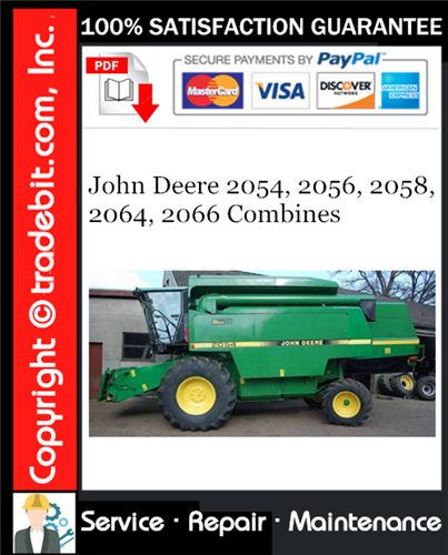 Thumbnail John Deere 2054, 2056, 2058, 2064, 2066 Combines Service Repair Manual Download ★