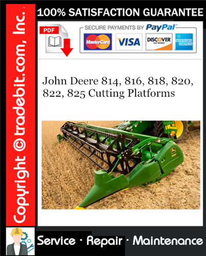 Thumbnail John Deere 814, 816, 818, 820, 822, 825 Cutting Platforms Service Repair Manual Download ★