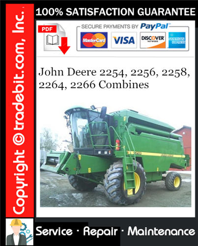 Thumbnail John Deere 2254, 2256, 2258, 2264, 2266 Combines Service Repair Manual Download ★