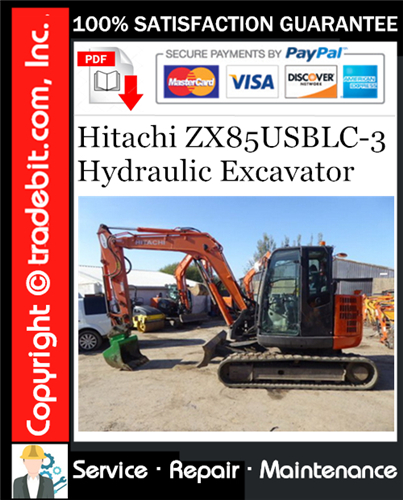 Thumbnail Hitachi ZX85USBLC-3 Hydraulic Excavator Service Repair Manual Download ★