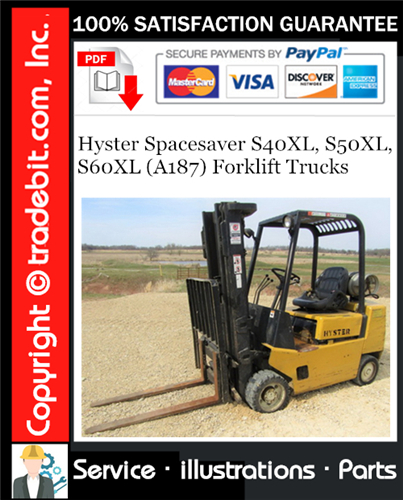 Thumbnail Hyster Spacesaver S40XL, S50XL, S60XL (A187) Forklift Trucks Parts Manual Download ★