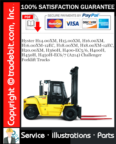Thumbnail Hyster H14.00XM, H15.00XM, H16.00XM, H16.00XM-12EC, H18.00XM, H18.00XM-12EC, H20.00XM, H360H, H400-EC5/6, H400H, H450H, H450H-EC6/7 (A214) Challenger Forklift Trucks Parts Manual Download ★
