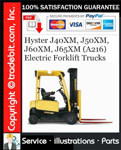 Thumbnail Hyster J40XM, J50XM, J60XM, J65XM (A216) Electric Forklift Trucks Parts Manual Download ★