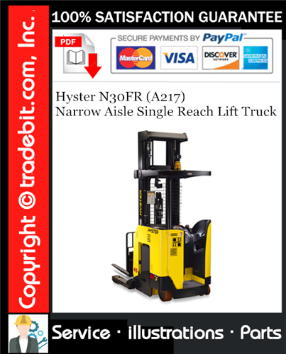 Thumbnail Hyster N30FR (A217) Narrow Aisle Single Reach Lift Truck Parts Manual Download ★