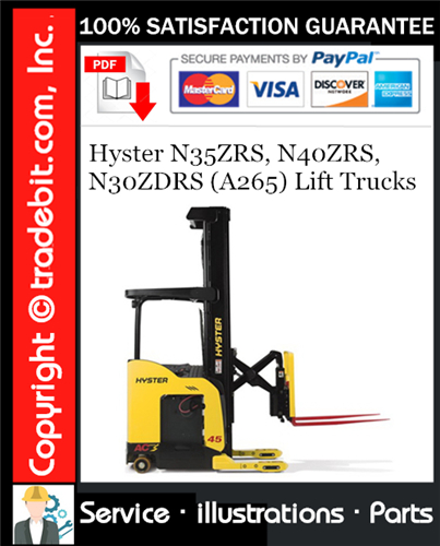 Thumbnail Hyster N35ZRS, N40ZRS, N30ZDRS (A265) Lift Trucks Parts Manual Download ★