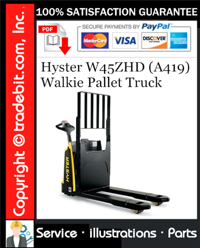 Thumbnail Hyster W45ZHD (A419) Walkie Pallet Truck Parts Manual Download ★