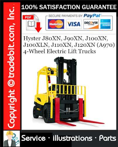 Thumbnail Hyster J80XN, J90XN, J100XN, J100XLN, J110XN, J120XN (A970) 4-Wheel Electric Lift Trucks Parts Manual Download ★