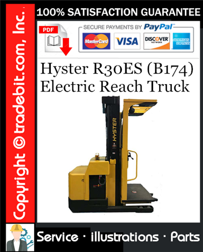 Thumbnail Hyster R30ES (B174) Electric Reach Truck Parts Manual Download ★