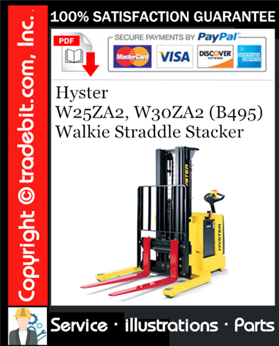 Thumbnail Hyster W25ZA2, W30ZA2 (B495) Walkie Straddle Stacker Parts Manual Download ★ Thumbnail Hyster W25ZA2, W30ZA2 (B495) Walkie Straddle Stacker Parts Manual Download ★