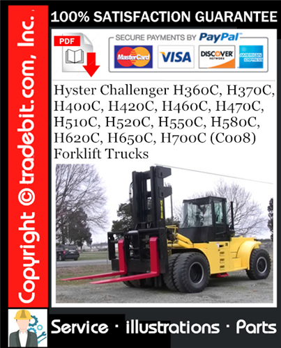 Thumbnail Hyster Challenger H360C, H370C, H400C, H420C, H460C, H470C, H510C, H520C, H550C, H580C, H620C, H650C, H700C (C008) Forklift Trucks Parts Manual Download ★ Thumbnail Hyster Challenger H360C, H370C, H400C, H420C, H460C, H470C, H510C, H520C, H550C, H580C, H620C, H650C, H700C (C008) Forklift Trucks Parts Manual Download ★