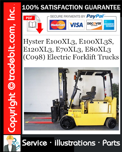 Thumbnail Hyster E100XL3, E100XL3S, E120XL3, E70XL3, E80XL3 (C098) Electric Forklift Trucks Parts Manual Download ★ Thumbnail Hyster E100XL3, E100XL3S, E120XL3, E70XL3, E80XL3 (C098) Electric Forklift Trucks Parts Manual Download ★