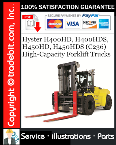 Thumbnail Hyster H400HD, H400HDS, H450HD, H450HDS (C236) High-Capacity Forklift Trucks Parts Manual Download ★