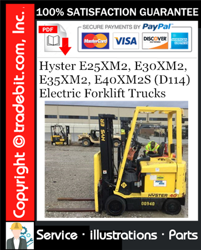 Thumbnail Hyster E25XM2, E30XM2, E35XM2, E40XM2S (D114) Electric Forklift Trucks Parts Manual Download ★