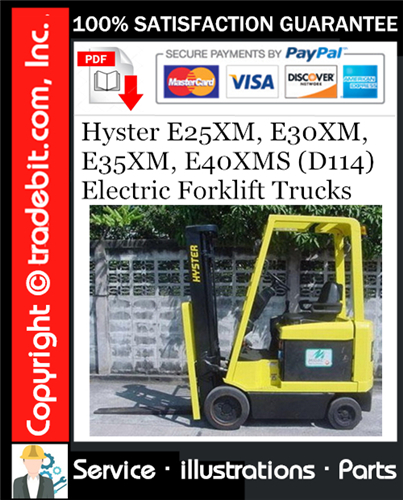 Thumbnail Hyster E25XM, E30XM, E35XM, E40XMS (D114) Electric Forklift Trucks Parts Manual Download ★