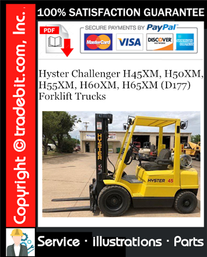 Thumbnail Hyster Challenger H45XM, H50XM, H55XM, H60XM, H65XM (D177) Forklift Trucks Parts Manual Download ★ Thumbnail Hyster Challenger H45XM, H50XM, H55XM, H60XM, H65XM (D177) Forklift Trucks Parts Manual Download ★