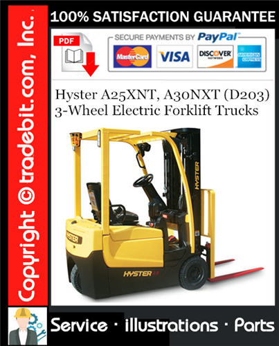 Thumbnail Hyster A25XNT, A30NXT (D203) 3-Wheel Electric Forklift Trucks Parts Manual Download ★ Thumbnail Hyster A25XNT, A30NXT (D203) 3-Wheel Electric Forklift Trucks Parts Manual Download ★