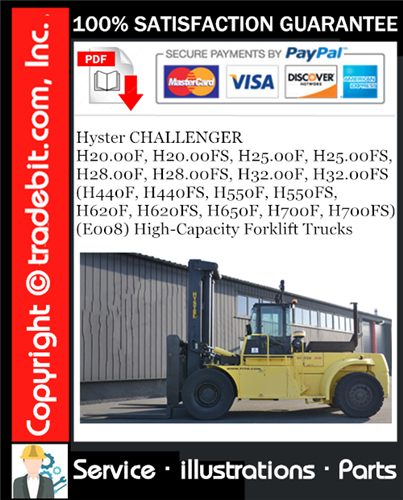 Thumbnail Hyster CHALLENGER H20.00F, H20.00FS, H25.00F, H25.00FS, H28.00F, H28.00FS, H32.00F, H32.00FS (H440F, H440FS, H550F, H550FS, H620F, H620FS, H650F, H700F, H700FS) (E008) High-Capacity Forklift Truck