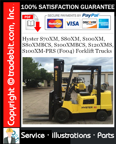 Thumbnail Hyster S70XM, S80XM, S100XM, S80XMBCS, S100XMBCS, S120XMS, S100XM-PRS (F004) Forklift Trucks Parts Manual Download ★