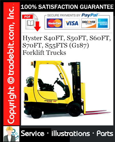 Thumbnail Hyster S40FT, S50FT, S60FT, S70FT, S55FTS (G187) Forklift Trucks Parts Manual Download ★
