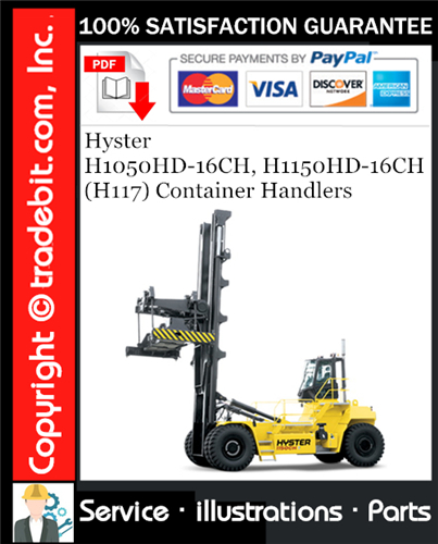Thumbnail Hyster H1050HD-16CH, H1150HD-16CH (H117) Container Handlers Parts Manual Download ★