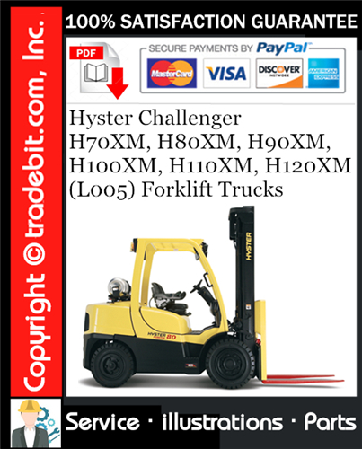 Thumbnail Hyster Challenger H70XM, H80XM, H90XM, H100XM, H110XM, H120XM (L005) Forklift Trucks Parts Manual Download ★