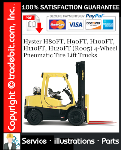 Thumbnail Hyster H80FT, H90FT, H100FT, H110FT, H120FT (R005) 4-Wheel Pneumatic Tire Lift Trucks Parts Manual Download ★