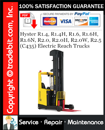 Thumbnail Hyster R1.4, R1.4H, R1.6, R1.6H, R1.6N, R2.0, R2.0H, R2.0W, R2.5 (C435) Electric Reach Trucks Service Repair Manual Download ★