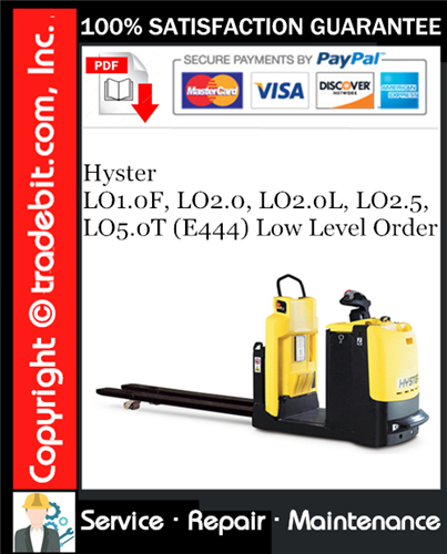 Thumbnail Hyster LO1.0F, LO2.0, LO2.0L, LO2.5, LO5.0T (E444) Low Level Order Pickers Service Repair Manual Download ★ Thumbnail Hyster LO1.0F, LO2.0, LO2.0L, LO2.5, LO5.0T (E444) Low Level Order Pickers Service Repair Manual Download ★