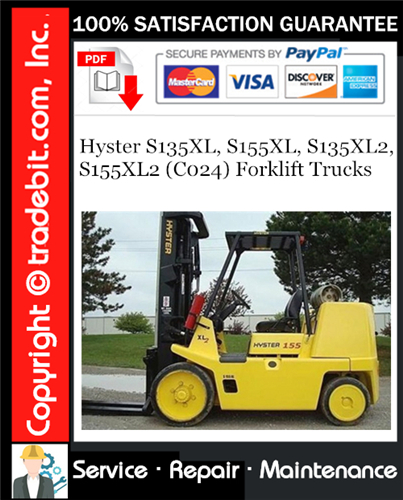 Thumbnail Hyster S135XL, S155XL, S135XL2, S155XL2 (C024) Forklift Trucks Service Repair Manual Download ★ Thumbnail Hyster S135XL, S155XL, S135XL2, S155XL2 (C024) Forklift Trucks Service Repair Manual Download ★