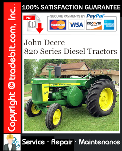 Product picture John Deere 820 Series Diesel Tractors Service Repair Manual Download ★