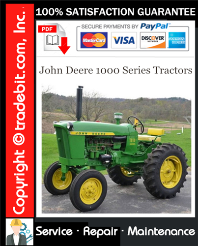 Product picture John Deere 1000 Series Tractors Service Repair Manual Download (SM2033) ★