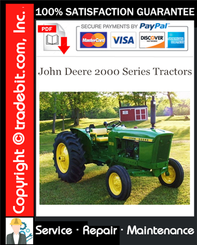 Product picture John Deere 2000 Series Tractors Service Repair Manual Download (SM2035) ★