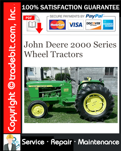 Product picture John Deere 2000 Series Wheel Tractors Service Repair Manual Download (SM2036) ★