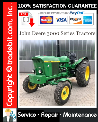 Product picture John Deere 3000 Series Tractors Service Repair Manual Download (SM2038) ★