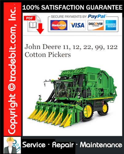 Product picture John Deere 11, 12, 22, 99, 122 Cotton Pickers Service Repair Manual Download ★