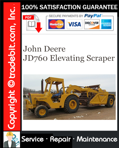 Product picture John Deere JD760 Elevating Scraper Service Repair Manual Download ★