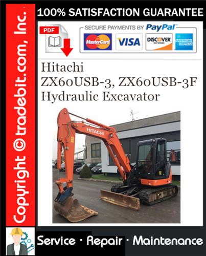 Product picture Hitachi ZX60USB-3, ZX60USB-3F Hydraulic Excavator Service Repair Manual + Circuit Diagram Download ★
