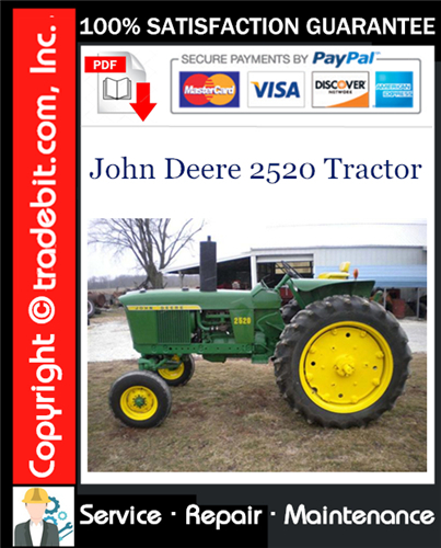Product picture John Deere 2520 Tractor Service Repair Manual Download ★