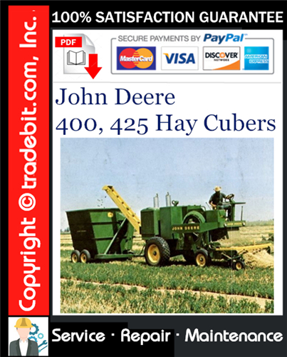 Product picture John Deere 400, 425 Hay Cubers Service Repair Manual Download ★