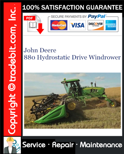 Product picture John Deere 880 Hydrostatic Drive Windrower Service Repair Manual Download ★